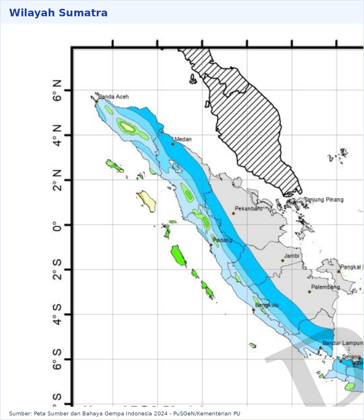 Peta bahaya gempa Sumatra